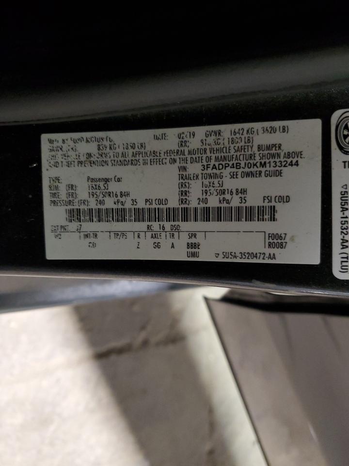 3FADP4BJ0KM133244 FORD FIESTA 2019