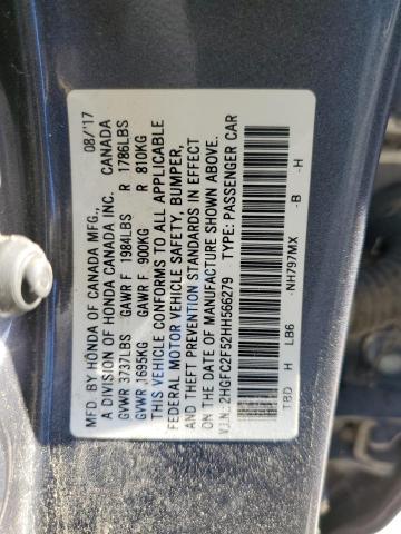 Lot #2411497627 2017 HONDA CIVIC LX salvage car