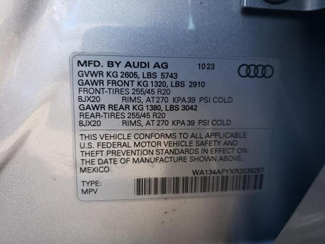 Auction sale of the 2024 AUDI SQ5 SPORTB , vin: WA134AFYXR2039257, lot number: 46172404