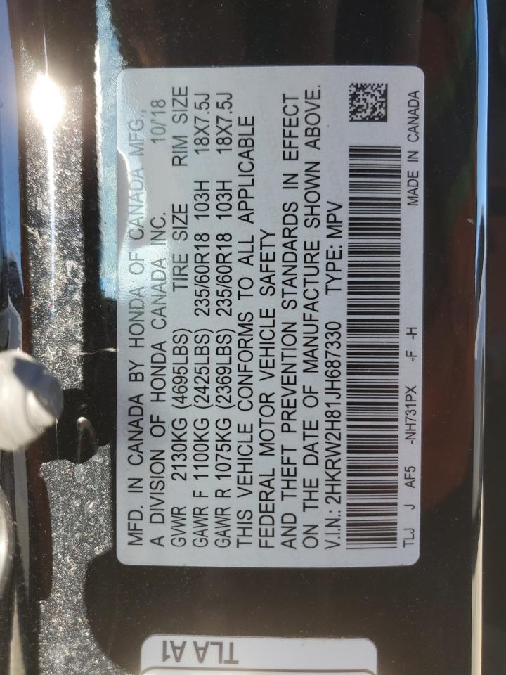 2HKRW2H81JH687330 HONDA CRV 2018