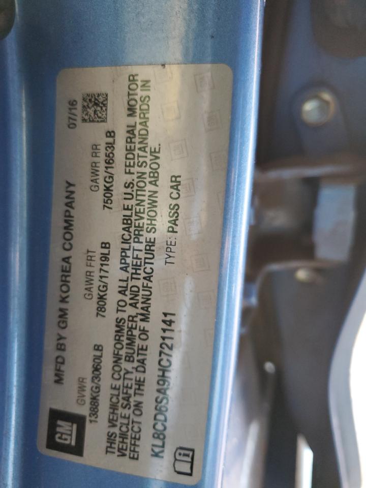 KL8CD6SA9HC721141 CHEVROLET SPARK 2017