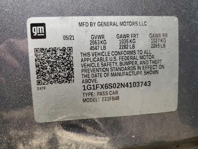 2022 CHEVROLET BOLT EV 2L - 1G1FX6S02N4103743