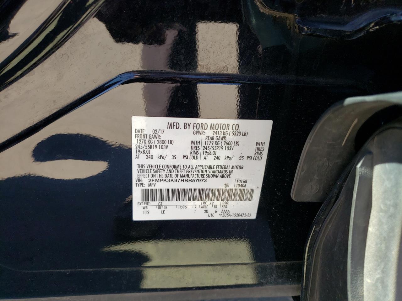 2FMPK3K97HBB57973 FORD EDGE 2017