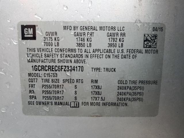 VIN 1GCRCREC6FZ304170 2015 CHEVROLET ALL Models no.12