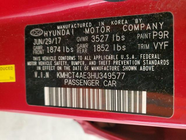 2017 Hyundai Accent Se VIN: KMHCT4AE3HU349577 Lot: 48291994