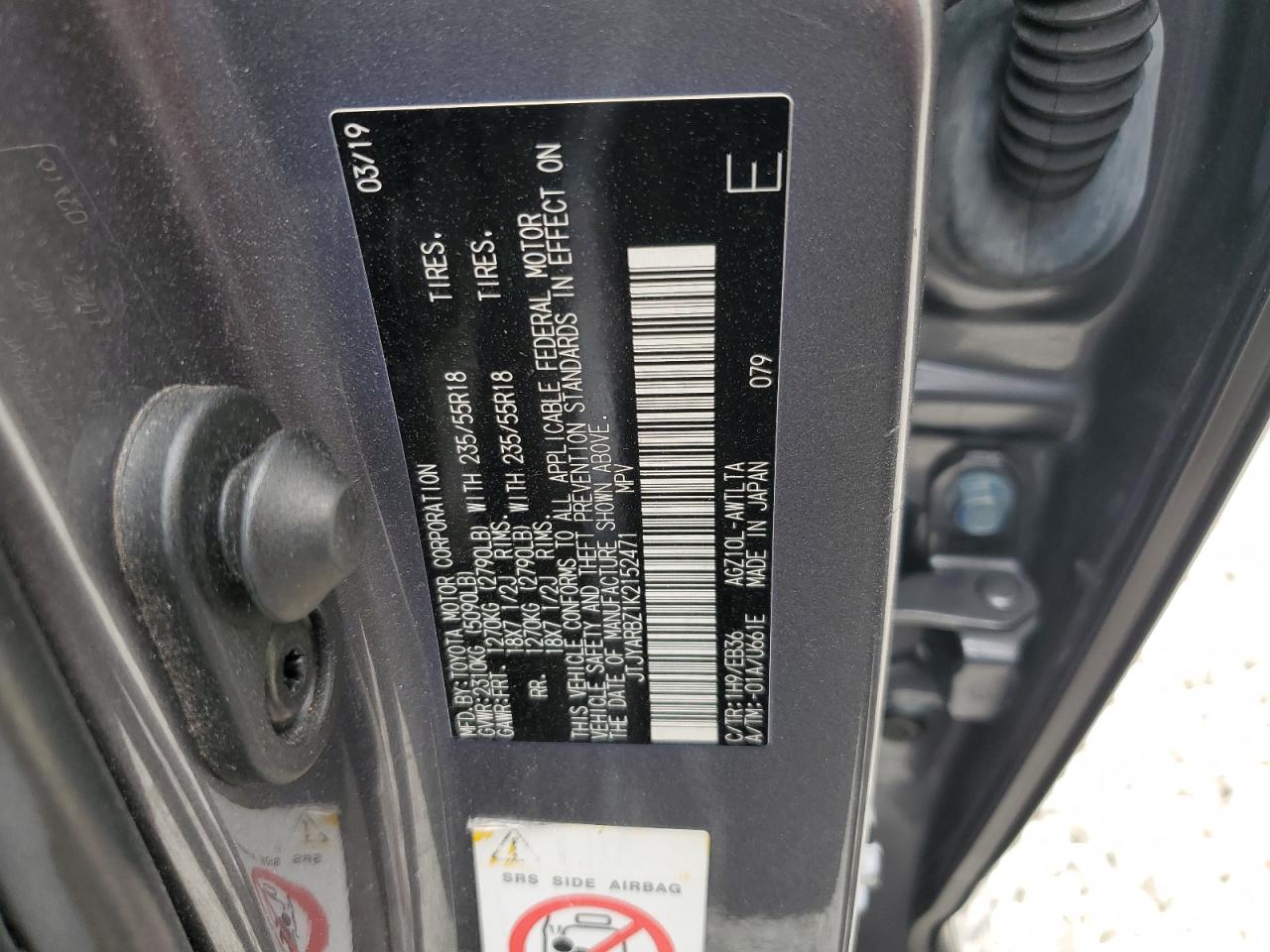 JTJYARBZ1K2152471 2019 Lexus Nx 300 Base