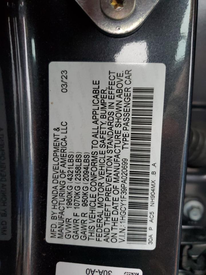 1HGCY1F39PA020699 HONDA ACCORD 2023