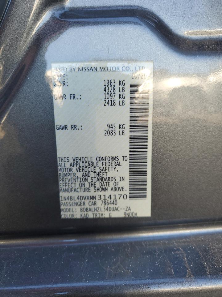 1N4BL4DVXMN314170 NISSAN ALTIMA 2021