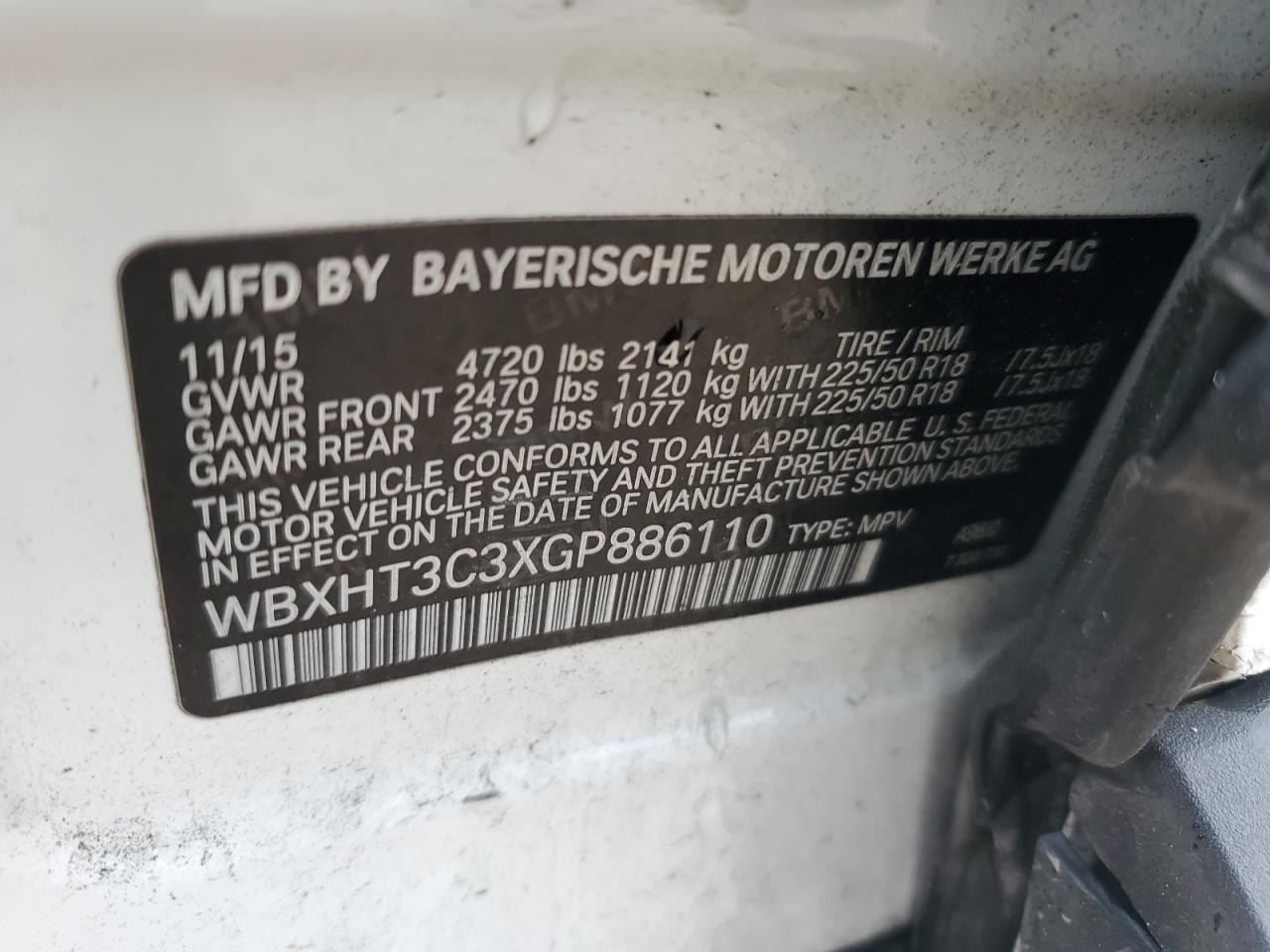 WBXHT3C3XGP886110 2016 BMW X1 xDrive28I