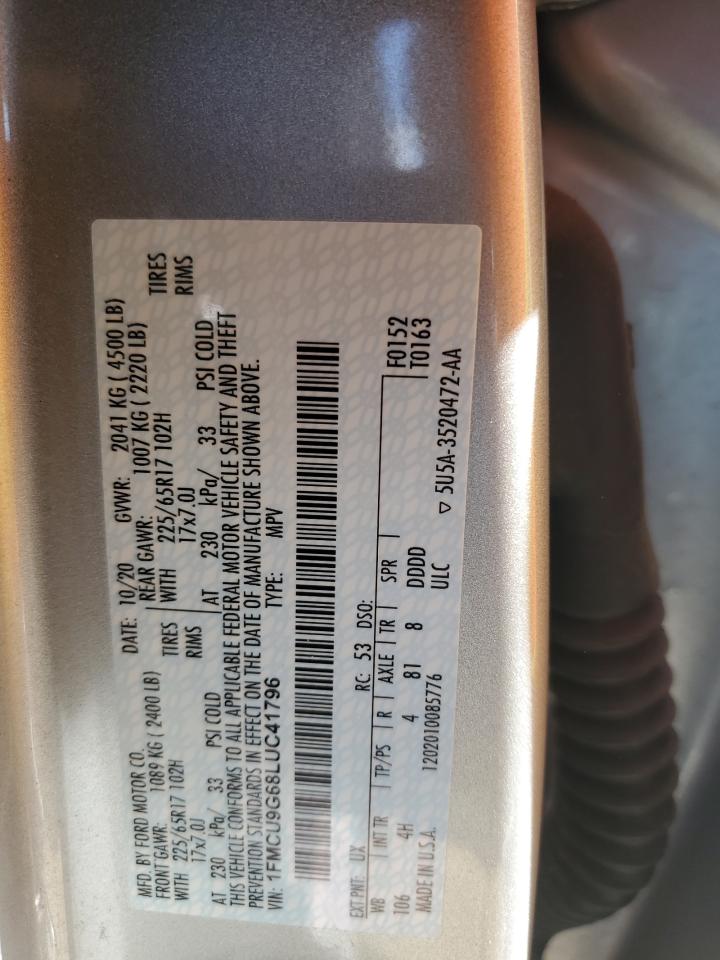 1FMCU9G68LUC41796 FORD ESCAPE 2020