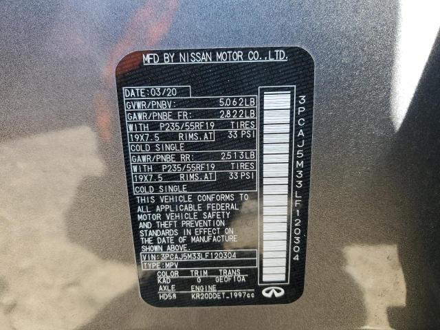 2020 INFINITI QX50 PURE - 3PCAJ5M33LF120304
