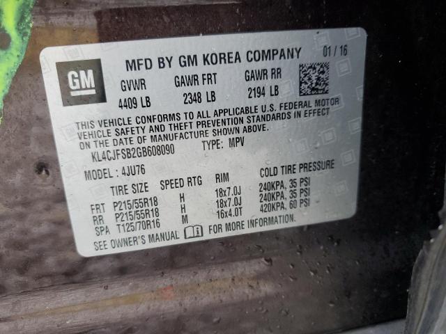 2016 BUICK ENCORE CON - KL4CJFSB2GB608090