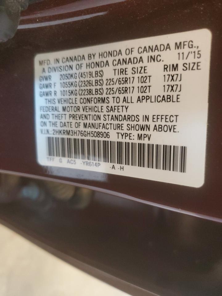 2HKRM3H76GH508906 HONDA CRV 2016