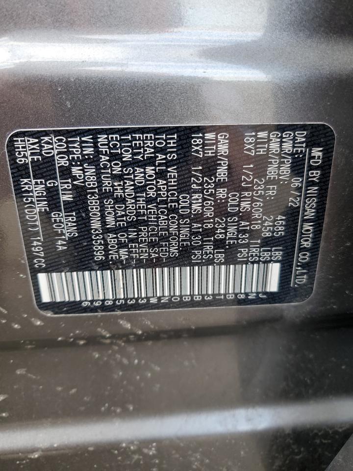 JN8BT3BB0NW335896 NISSAN ROGUE 2022