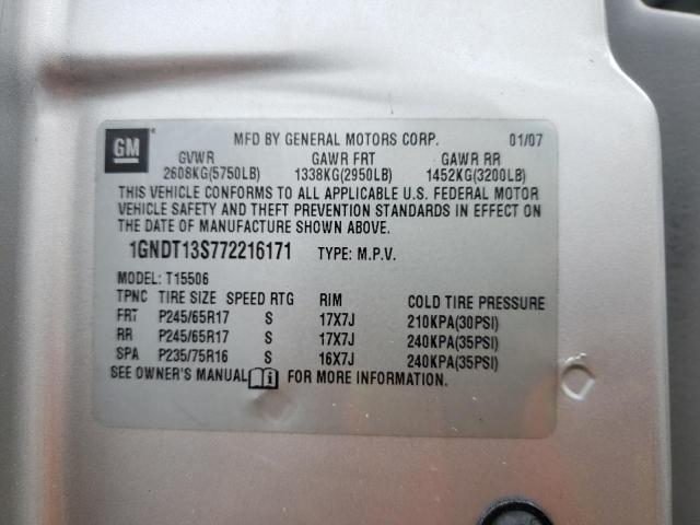 2007 Chevrolet Trailblazer Ls VIN: 1GNDT13S772216171 Lot: 48294324