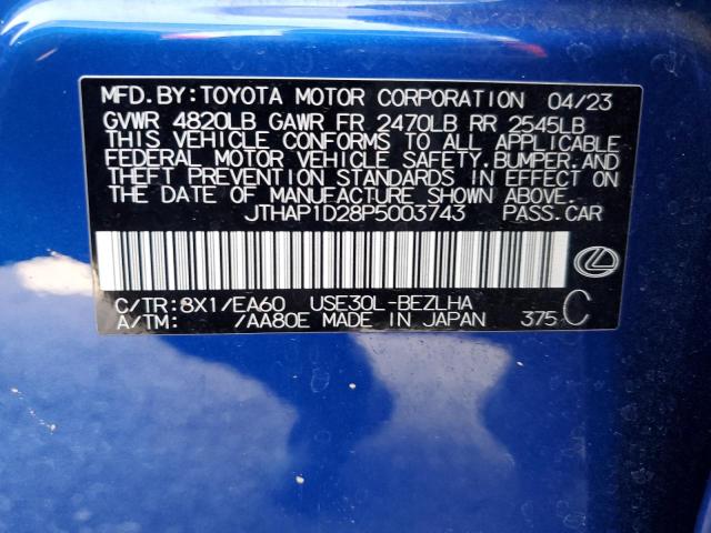 2023 LEXUS IS 500 F S JTHAP1D28P5003743