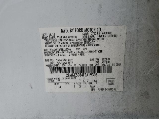 2015 FORD FLEX SEL - 2FMGK5C84FBA19306