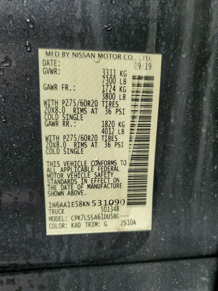 1N6AA1E58KN531090 NISSAN TITAN 2019