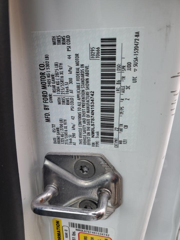 NM0LS7S74N1534742 FORD TRANSIT 2022