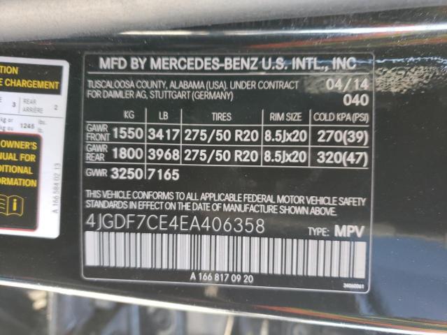 VIN 4JGDF7CE4EA406358 2014 Mercedes-Benz GL-Class, ... no.13