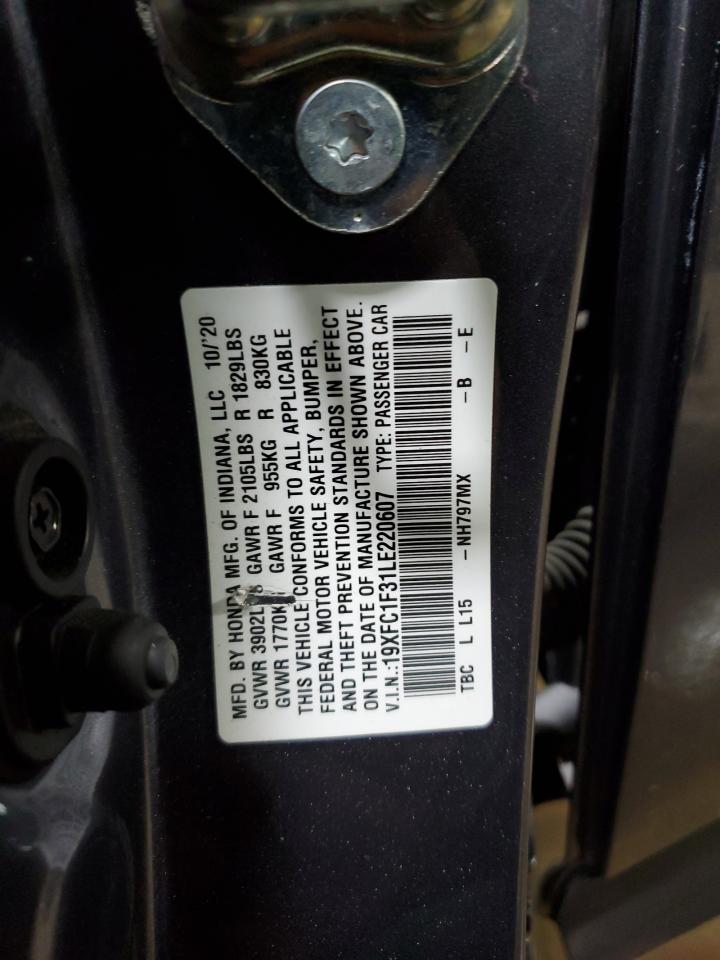 19XFC1F31LE220607 HONDA CIVIC 2020