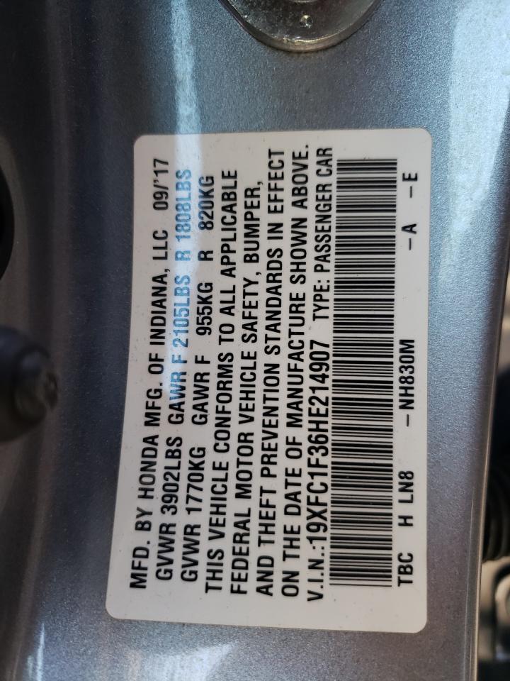 19XFC1F36HE214907 HONDA CIVIC 2017
