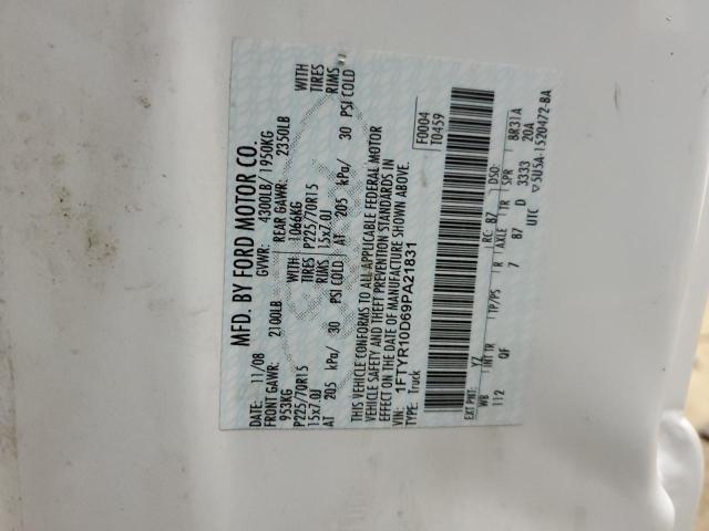 2009 Ford Ranger VIN: 1FTYR10D69PA21831 Lot: 45153074