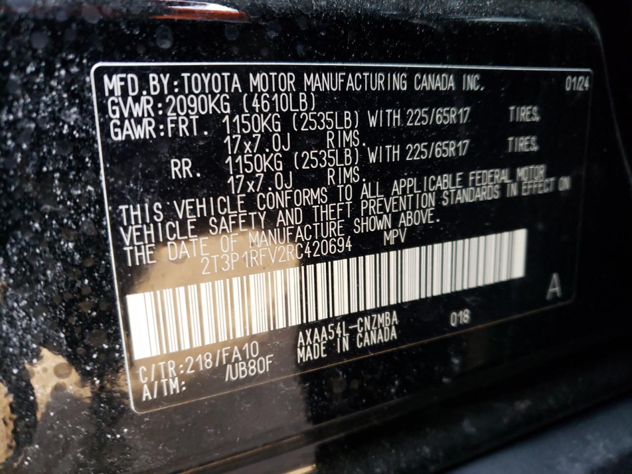 2T3P1RFV2RC420694 TOYOTA RAV4 2024