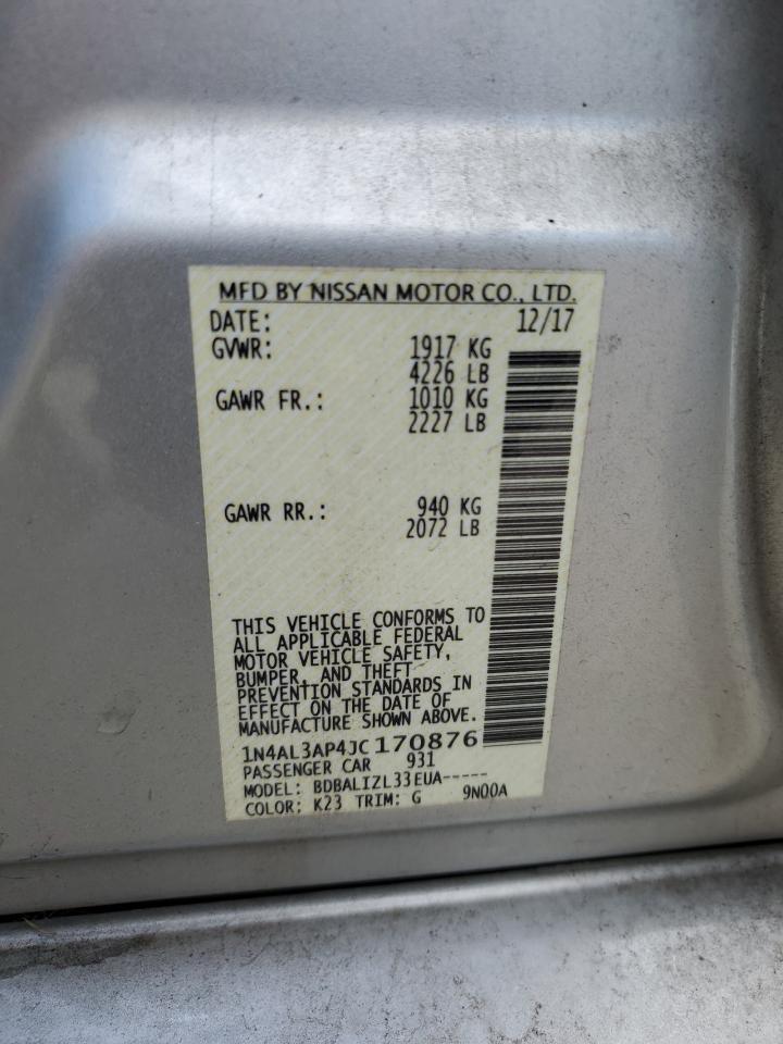 1N4AL3AP4JC170876 NISSAN ALTIMA 2018