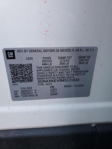 2021 Chevrolet Equinox Lt VIN: 3GNAXKEV0MS131631 Lot: 47741034