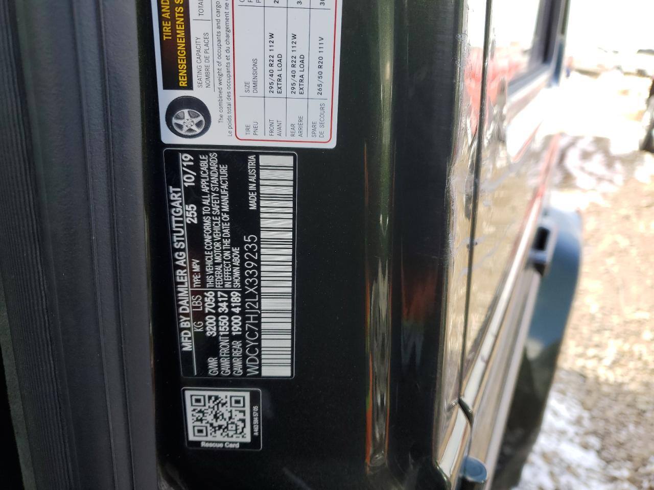 WDCYC7HJ2LX339235 2020 Mercedes-Benz G 63 Amg