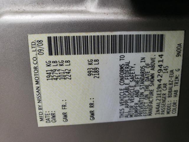 2009 Nissan Altima 2.5 VIN: 1N4AL21E19N429414 Lot: 44051474