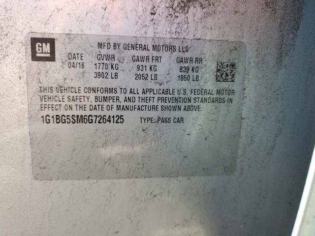 2016 Chevrolet Cruze Premier VIN: 1G1BG5SM6G7264125 Lot: 44953884