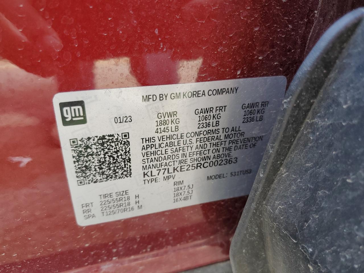KL77LKE25RC002363 CHEVROLET TRAX ACTIV 2024