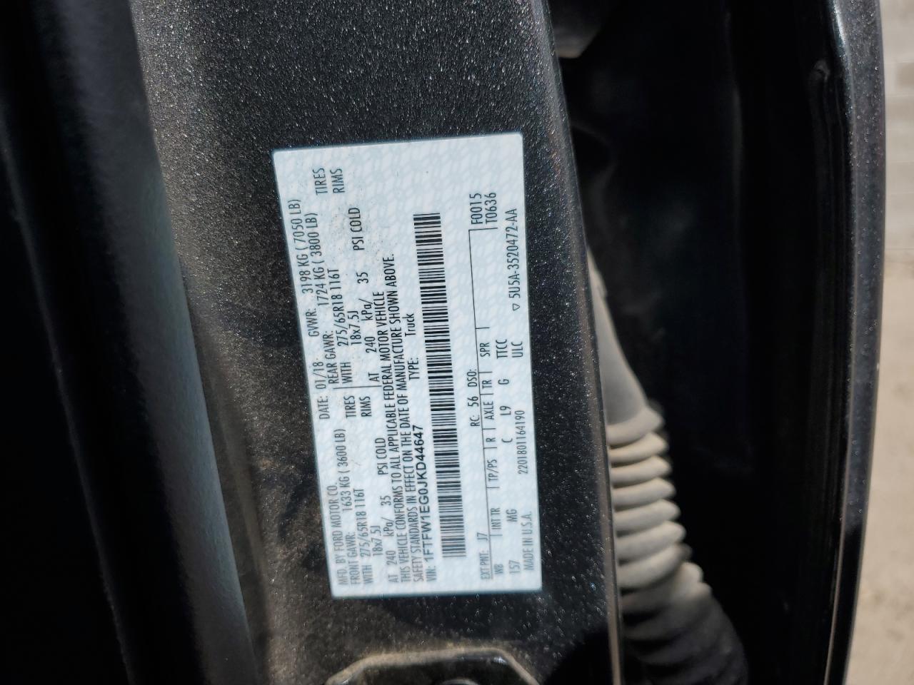 1FTFW1EG0JKD44647 FORD F-150 2018