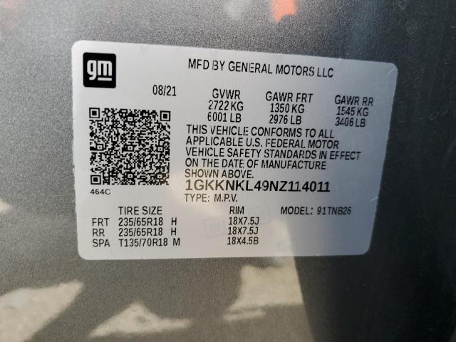 1GKKNKL49NZ114011 GMC Acadia SLE 14