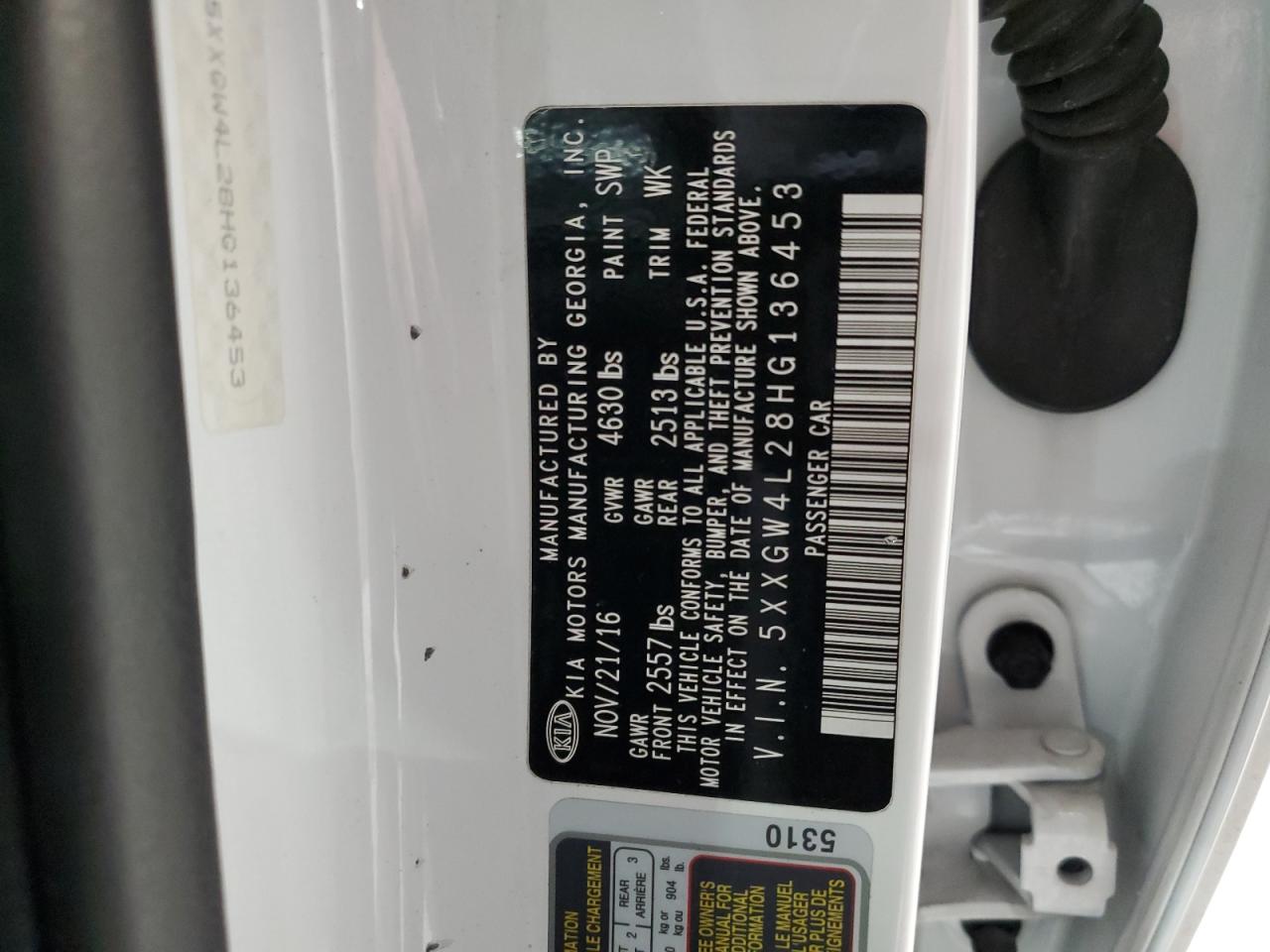 5XXGW4L28HG136453 2017 Kia Optima Sx