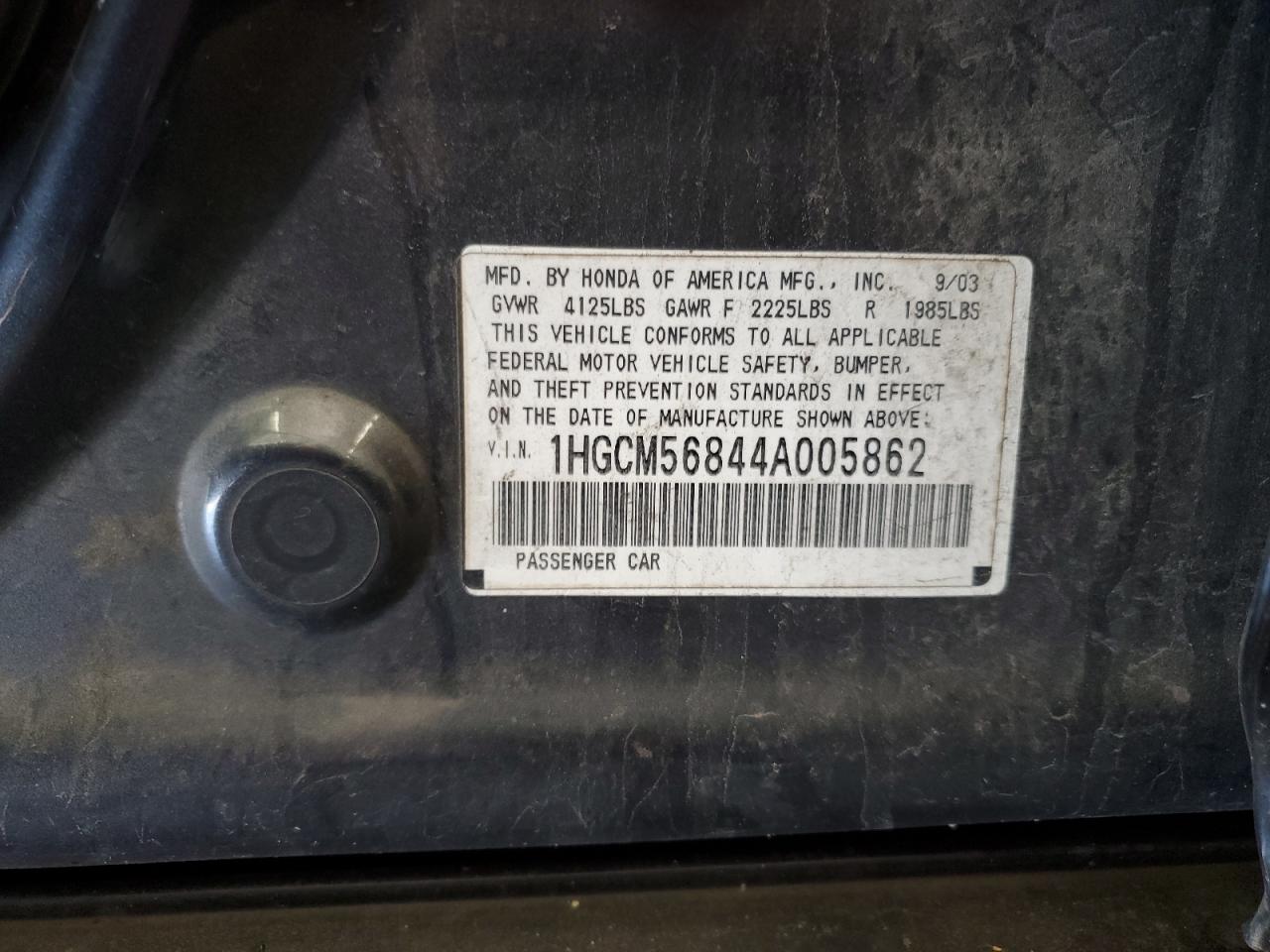 1HGCM56844A005862 2004 Honda Accord Ex