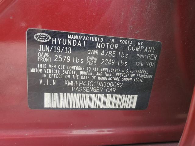 2013 Hyundai Azera Gls VIN: KMHFH4JG1DA300082 Lot: 45646314