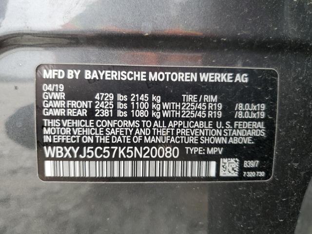 VIN WBXYJ5C57K5N20080 2019 BMW X2, Xdrive28I no.12