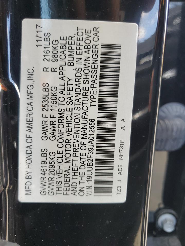 19UUB2F39JA012556 2018 Acura Tlx