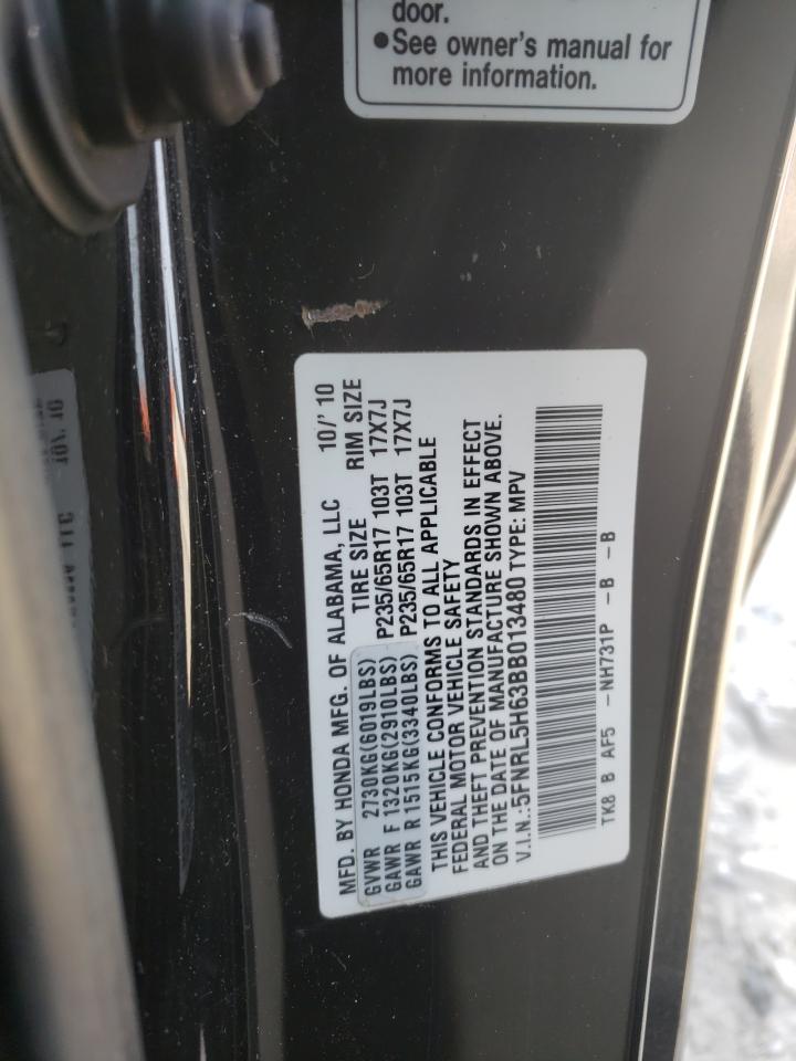 5FNRL5H63BB013480 2011 Honda Odyssey Exl