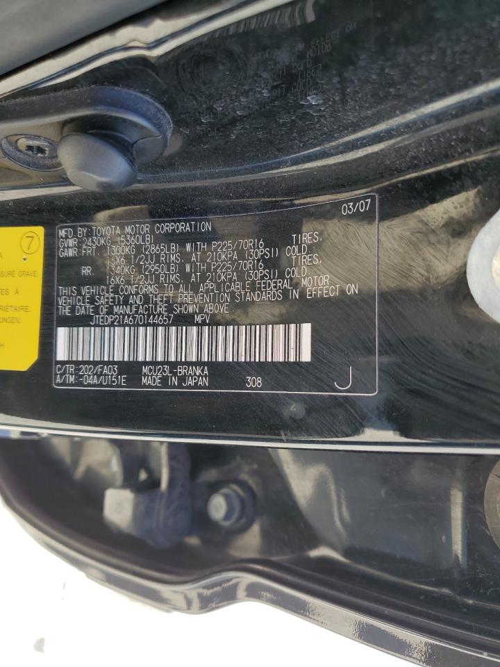 JTEDP21A670144657 2007 Toyota Highlander Sport