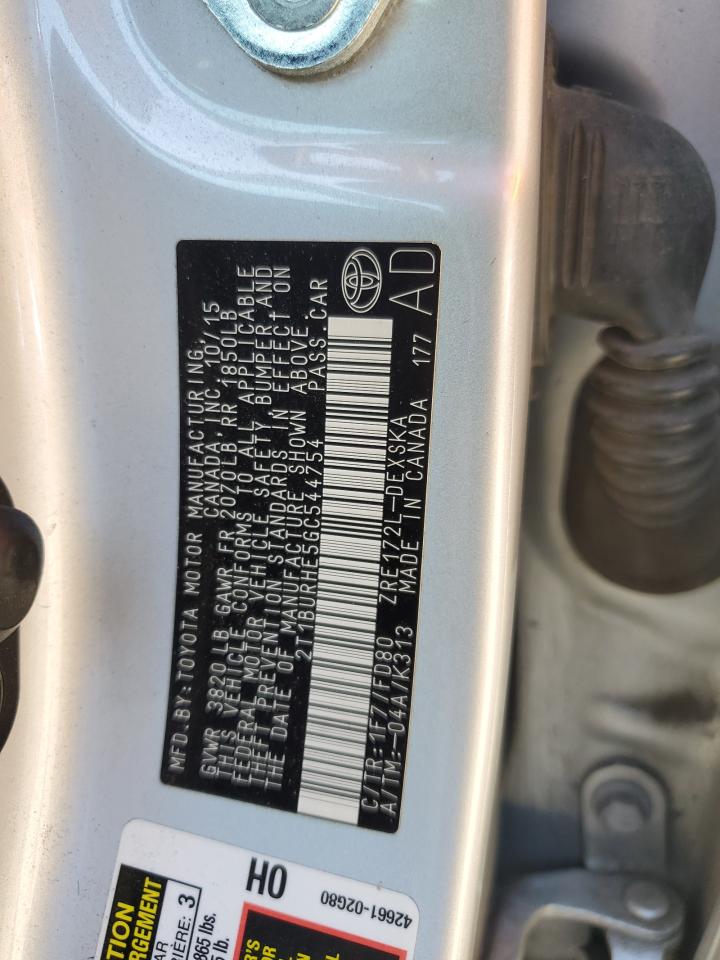 2T1BURHE5GC544754 TOYOTA COROLLA 2016