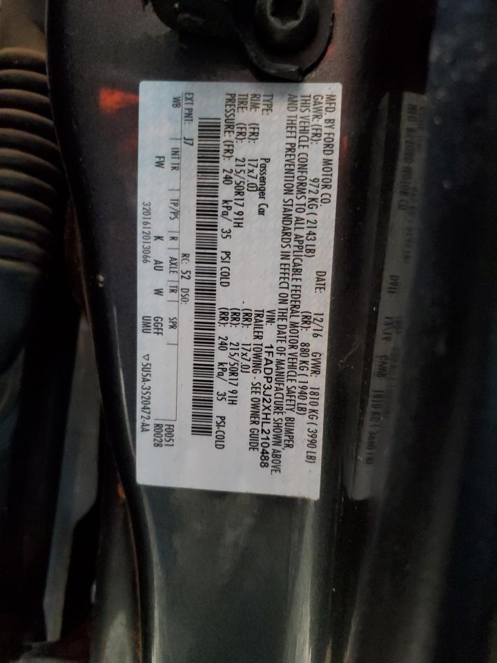 1FADP3J2XHL210488 FORD FOCUS 2017