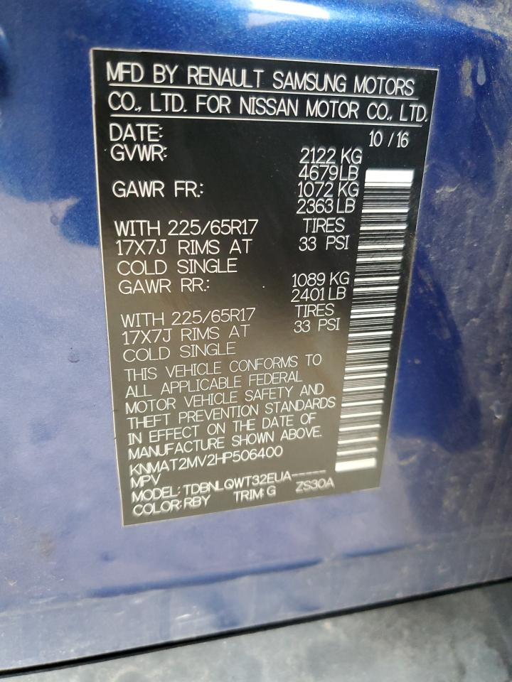KNMAT2MV2HP506400 NISSAN ROGUE 2017