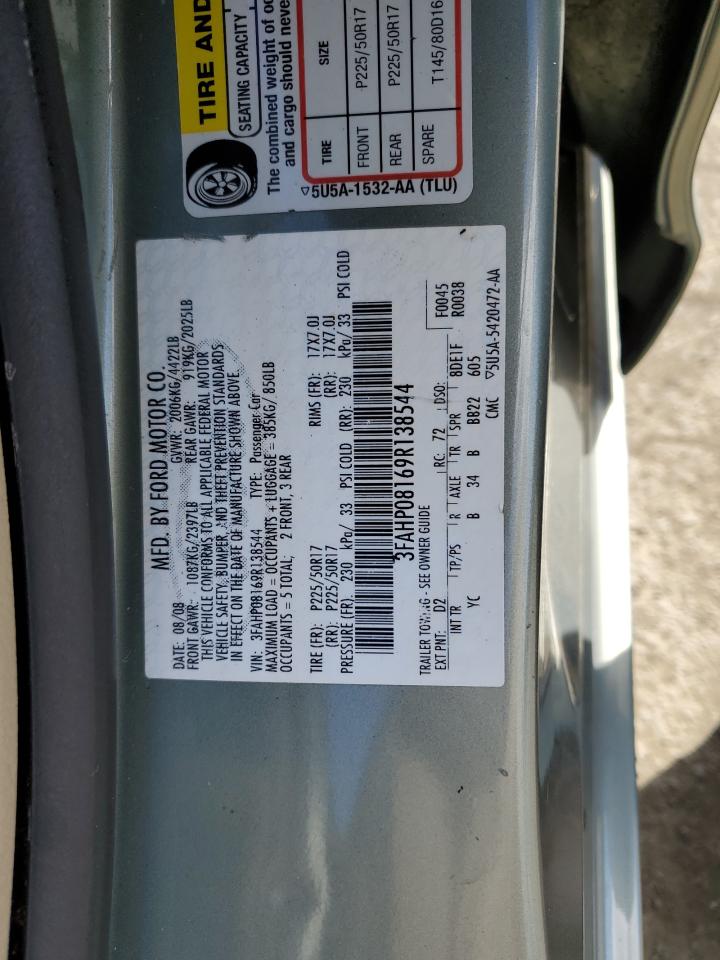 3FAHP08169R138544 2009 Ford Fusion Sel