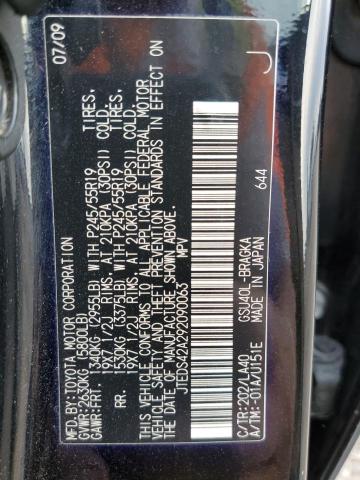 2009 Toyota Highlander Limited VIN: JTEDS42A292090063 Lot: 46463824