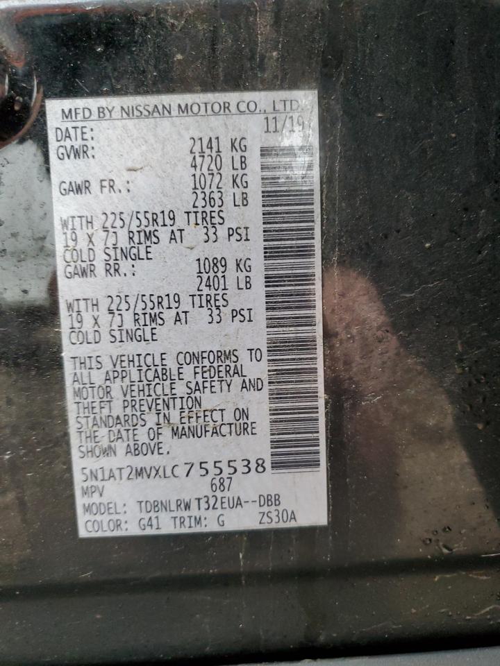 5N1AT2MVXLC755538 NISSAN ROGUE 2020