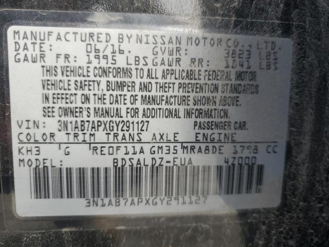 2016 NISSAN SENTRA S - 3N1AB7APXGY291127